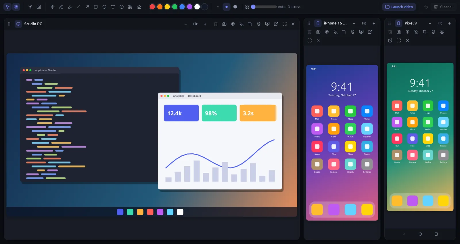 Up to 6 screens